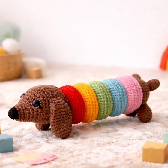 Mugu- the Crochet Staking Dog