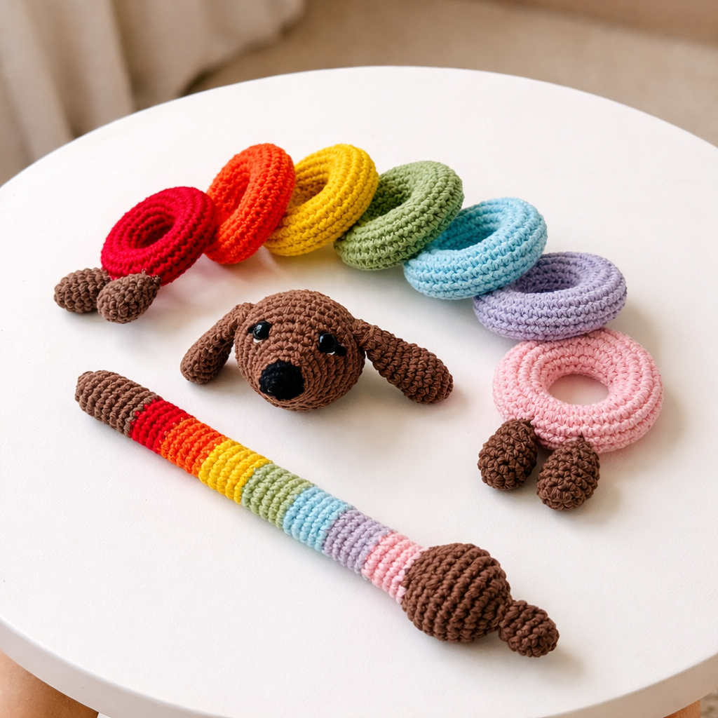 Mugu- the Crochet Staking Dog